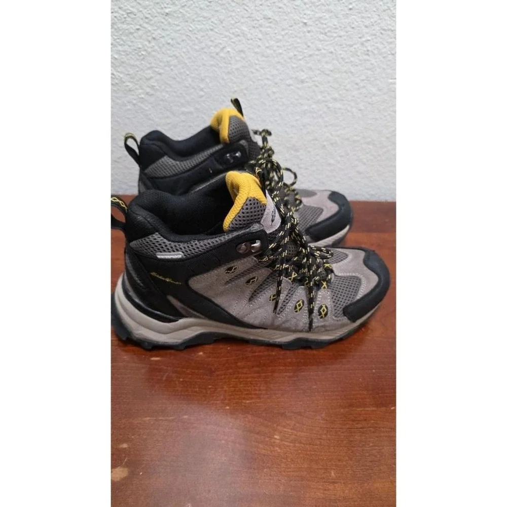 Eddie Bauer Waterproof Hiking Boots Men's Size 7 Grey Black Outdoor Trekking‎